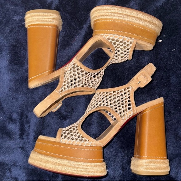 Christian Louboutin Shoes - 💰⬇️ CHRISTIAN LOUBOUTON Espadrille Platform Crochet Sandal 10 US/ 40 EU